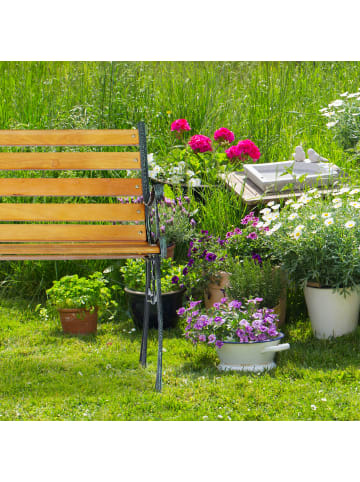 relaxdays Gartenbank in Natur - (B)126 x (H)73,5 x (T)52,5 cm