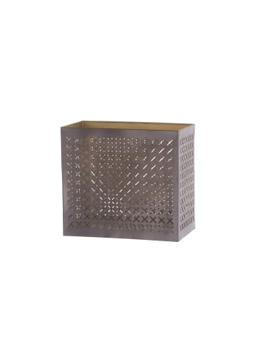 Fink Windlicht "Alesto" in Grau/ Silber - H. 26 cm - B. 28 cm