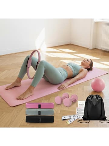 relaxdays 11-tlg. Pilates Set in Pink