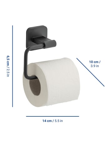 Wenko Toilettenpapierhalter TURBO-LOC PORTO in Schwarz, (B) 14 x (H) 10 x (L) 6,5 cm