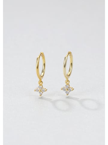 Hey Happiness Vergold. Ohrringe Zirkonia Blume 925 Sterlingsilber in Gold