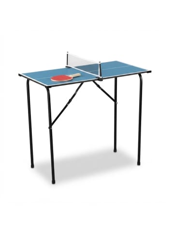 relaxdays Mini-Tischtennisplatte in Blau - (B)88 x (H)76 x (T)48 cm
