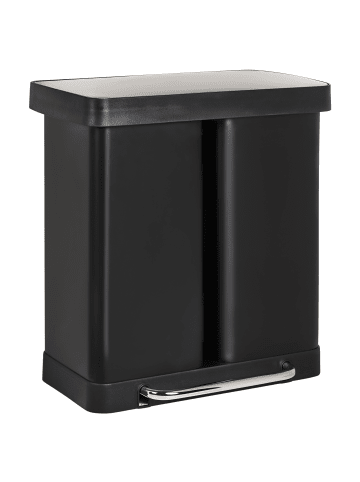 Beliani Abfallbehälter ECOSORT in Schwarz - (W) 59 x (H) 62 x (L) 31 cm
