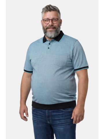 Men Plus Poloshirt in helles türkis
