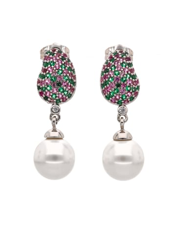myMo at night Women Earrings in Silver White Pink