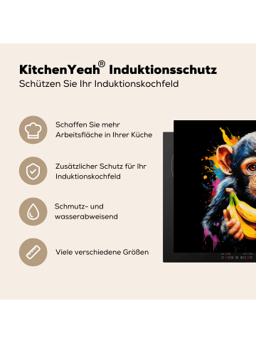 KitchenYeah Herdabdeckplatte Affe bunt