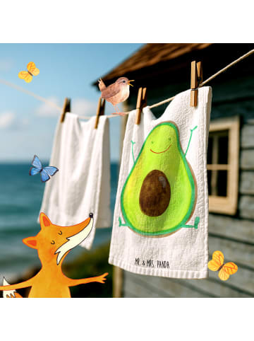 Mr. & Mrs. Panda Mini-Handtuch Avocado Glücklich ohne Spruch in Weiß