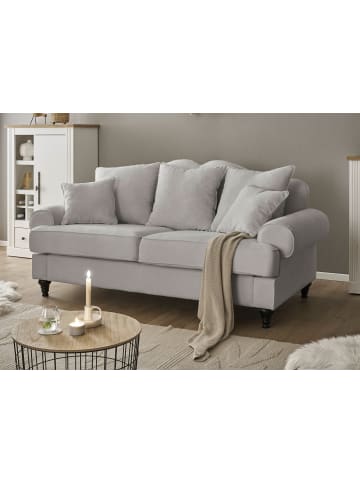 Furn.Design Sofa hellgrau Landhaus, Couch 3-Sitzer 200 cm