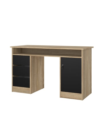 ebuy24 Schreibtisch FunctionPlus Eiche 126 x 55 cm