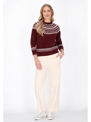 DreiMaster Maritim Women Sweater in wine red offwhite
