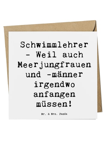 Mr. & Mrs. Panda Deluxe Karte Spruch Schwimmlehrer Anfang mit Sp... in Weiß