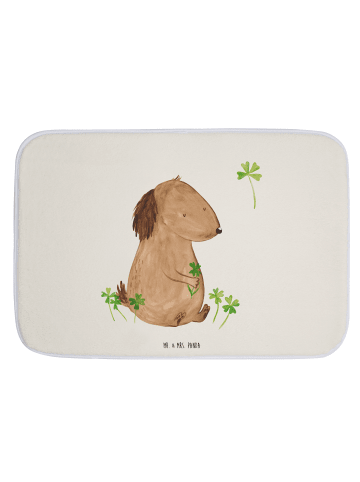 Mr. & Mrs. Panda Badematte Hund Kleeblatt ohne Spruch in Weiß