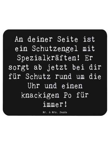 Mr. & Mrs. Panda Mauspad Spruch Schutz Schutzengel mit Spruch in Schwarz