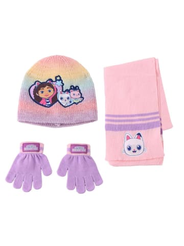 Disney Gabby’s Dollhouse Kinder 3 Teilig Mütze & Schal & Handschuhe Set in Bunt