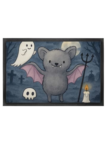 Mr. & Mrs. Panda Türvorleger Fledermaus Dracula Design ohne Spruch in Weiß