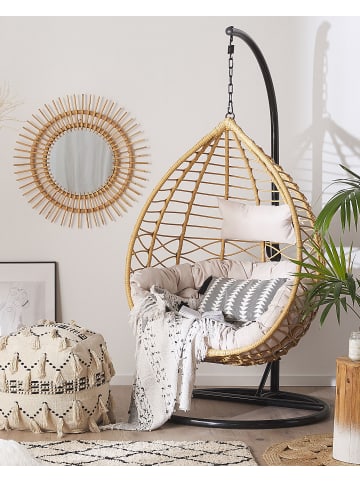 Beliani Hängesessel ARSITA in Braun/Schwarz/Grau - (W) 97 x (H) 199 x (L) 97 cm