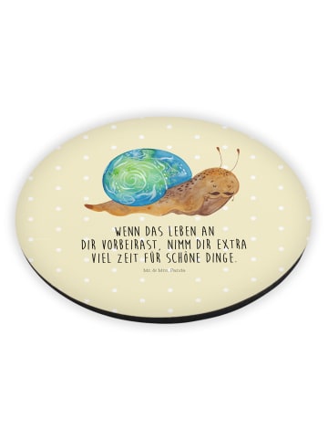 Mr. & Mrs. Panda Rund Magnet Schnecke Sir mit Spruch in Gelb Pastell