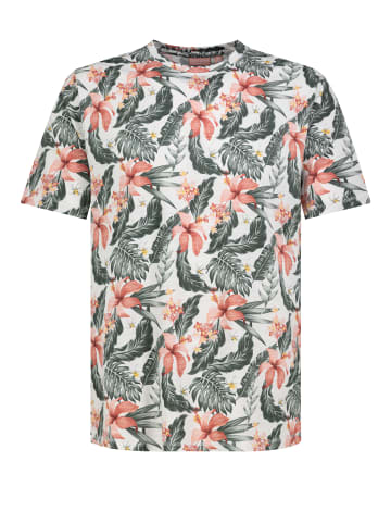 Eight2Nine Bequemes Kurzarm-T-Shirt Blumenmuster Casual in Weiß-3