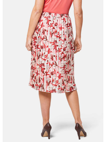 GOLDNER Gemusterter Jerseyrock mit Schlupfbund in koralle / weiß / gemustert