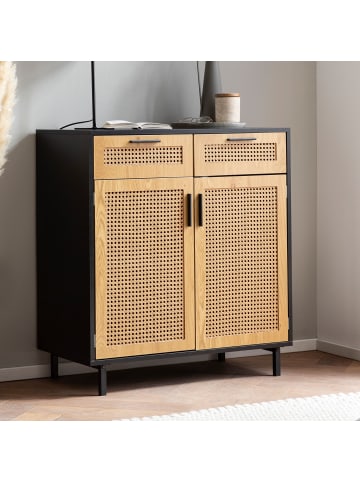 KADIMA DESIGN Sideboard 80x86,5x40 cm Kommode mit Wiener Geflecht, Hoher