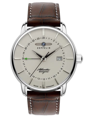 Zeppelin Herrenuhr Atlantic Creme / Braun / Silber