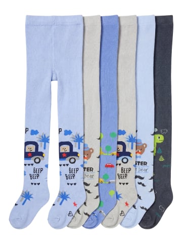 TupTam Baby Jungen Strickstrumpfhose 6er Pack in blau/grau