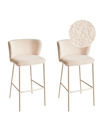 Beliani 2-tlg Barhocker MINA II in Beige