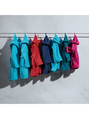 REDBEST Frottier Kinder-Bademantel mit Kapuze Chicago in rot