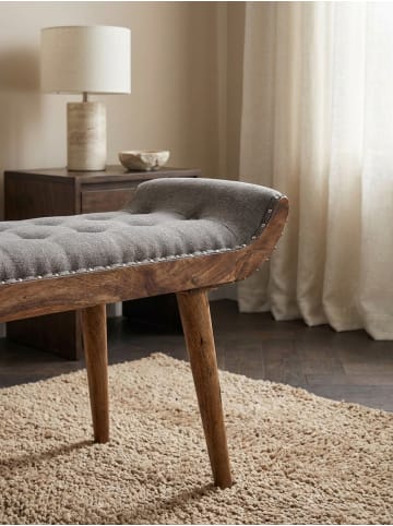 KADIMA DESIGN Sitzbank Stoff / Massivholz Bank 125x51x38 cm