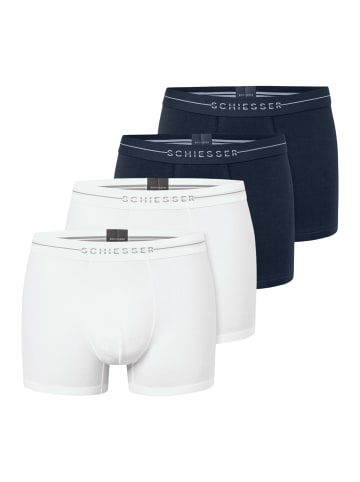 Schiesser Retro Short / Pant Cotton Flex in Weiß / blau