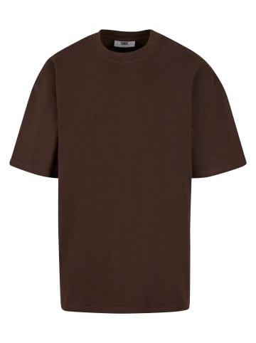DEF DEF Lange T-Shirts in chocolate brown washed