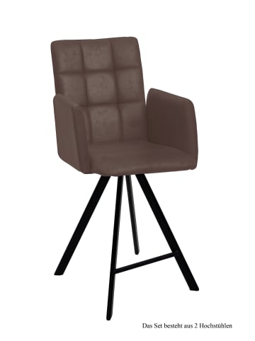 58 aufm Kessel THEKENSTUHL (2er-Set) Delcine 52x108x60 Schwarz/Braun