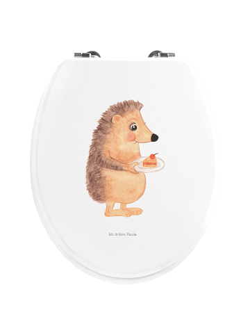 Mr. & Mrs. Panda Motiv WC Sitz Igel Kuchenstück ohne Spruch in Weiß