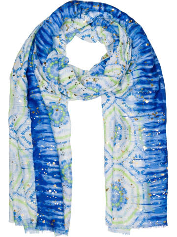 styleBREAKER Schal mit Batik Muster in Blau-Grün
