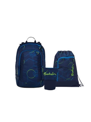 Satch Schulrucksack-Set AIR "Blue Tech" 3-teilig in Blau