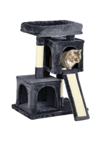 Pawhut Kratzbaum Dunkelgrau L59 x B39 x H83 cm