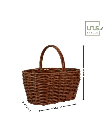 UNUS Einkaufskorb Rattan-Optik Henkelkorb in Braun
