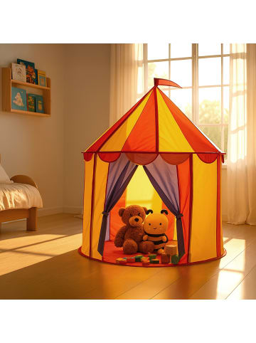 relaxdays Spielzelt „Zirkus“ in Bunt – (H)125 x ø 95 cm