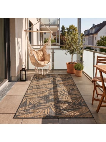 Indoor Outdoor Teppich Mira 1451 Läufer in Schwarz