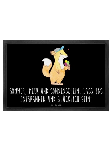 Mr. & Mrs. Panda Fußmatte Sommer Meer Strand mit Spruch in Schwarz
