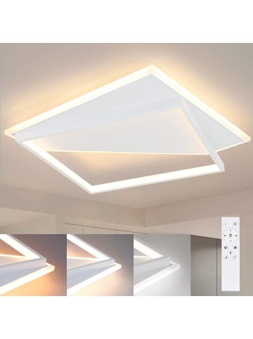 ZMH Deckenleuchte LED in Weiß 53W dimmbar eckig moderene Schlafzimmerlampe 40cm