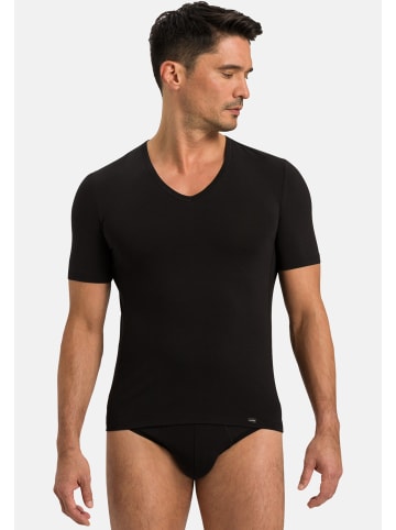 Hanro Unterhemd / Shirt Kurzarm Natural Function in Schwarz