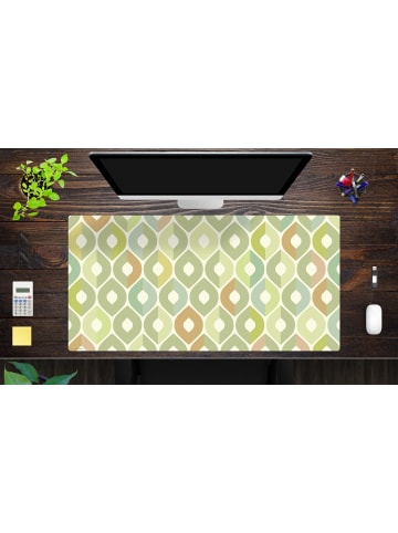 Cover-your-desk.de  Schreibtischunterlage – “Muster in oliv-grün“ (L)100 x (B)50 