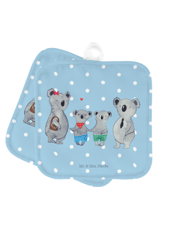 Mr. & Mrs. Panda Topflappen Koala Familie zwei ohne Spruch in Blau Pastell