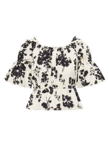faina Damen Carmenbluse in Weiss Schwarz