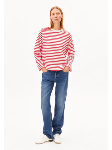 armedangels Langarmashirt Frankaa Marlen Stripe in rot beige