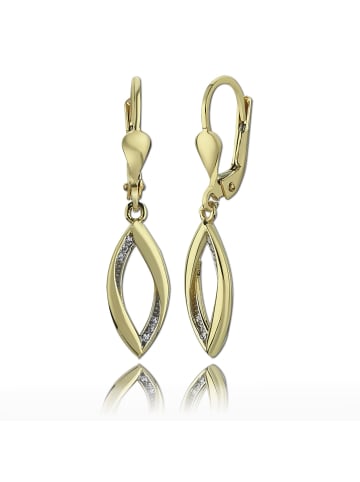 BALIA Gold 333 Damen Ohrhänger offenes Blatt Ohrringschmuck ca. 3,1cm