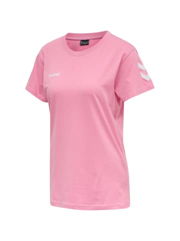 Hummel Logo T-Shirt Kurzarm Top aus Baumwolle HMLGO in Rosa