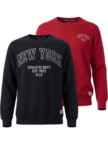 H.I.S. Sweatshirt in rot + schwar