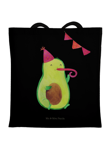 Mr. & Mrs. Panda Tragetasche Avocado Party Zeit ohne Spruch in Schwarz